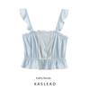 Kaslead New Women Clothes Western Style Fashion Laminated Decorative Embroidery Top 5107004
