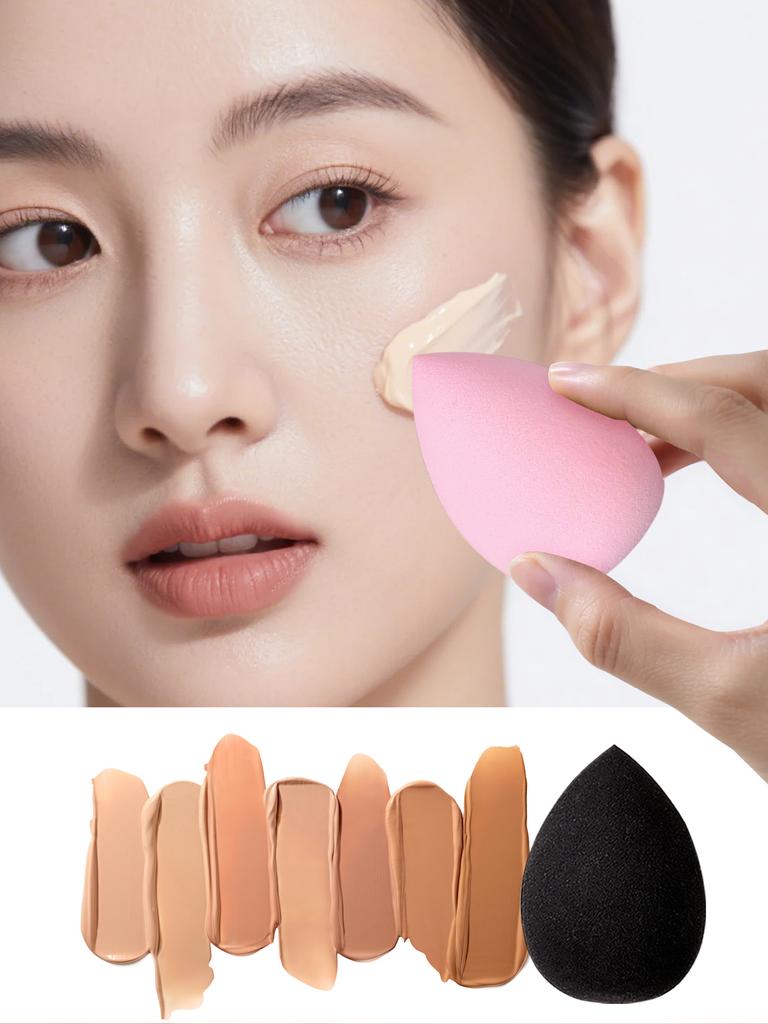 2PCS Makeup Sponge,Dry & Wet Dual-Use Beauty Egg-No Powder Waste,Suitable for Foundation/Concealer,Beginner-Friendly Makeup Tool