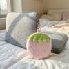 Zipper Design Plush Strawberry Keychain Lipstick Card Bag Earphone Bag  Gift Giving