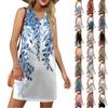 Women's V-neck Summer Casual Beach Vacation Women's Sleeveless Floral Print Sundress