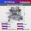 UK2.5B Клеммный блок-коннектор на DIN-рейку, Чистая медь, Огнестойкий, Быстрый монтаж (UK-5n, UK-3n, UK-6n).