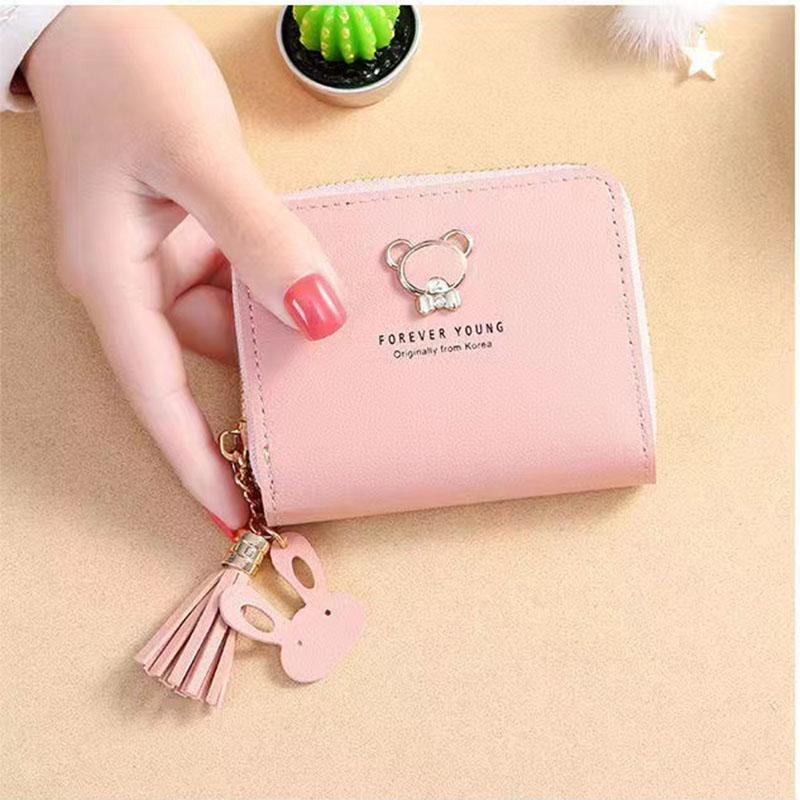 Горячая классическая мода женский кожаный кошелек (3 отделения для карт, 2 отделения для наличных, 1 сумка для монет) Легкая легкая роскошная женская сумка для студентки-леди