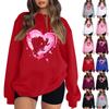 Women's Casual Fashion Valentine's Day Print Long Sleeve O-Neck Sweatshirts Pullover Top