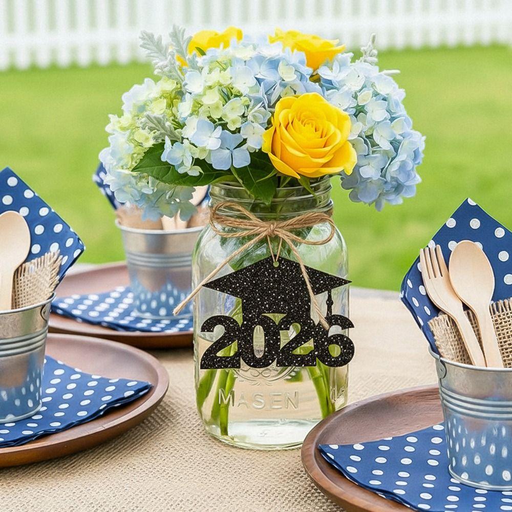 DIY Design Graduation Party Decoration Table Center Vase Paper Hanging Sign Celebration Event