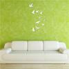 11 шт./набор Зеркало Летающие птицы 3D Акриловая DIY Наклейка на стену Серебристая Съемная Наклейка на стену Настенное украшение для гостиной спальни