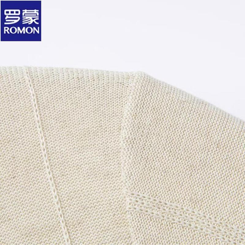 ROMON Men's Knitted Linen Blend Polo Shirt