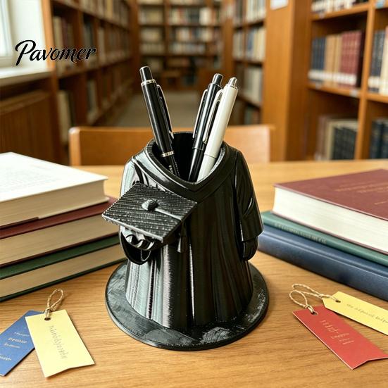 Креативный дизайн подставки для ручек, держатель для выпускной мантии, 3D-печатный стаканчик для карандашей выпускника, настольный органайзер для ручек, кистей для макияжа, подарок учителю,