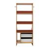Modern End Table Wood Nightstand Side Table Cabinet Bedside Table with 2 Drawers Two Hooks for Living Room, Office, Bedroom