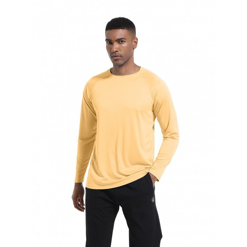 Mens Quick-Dry Long Sleeve Outdoor Hiking T-Shirt Breathable Loose Fit Trekking Camping Fishing