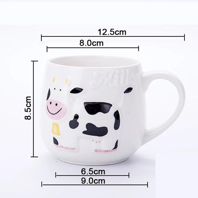 Ceramic Cartoon Animal Milk Mug Cute Cow Coffee Cup Creative Home Milk Tea Cup Office Tea Cup Children's Holiday Gift Mugs