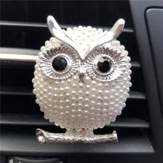 Сова из искусственного жемчуга, вентиляционное отверстие, автомобильный освежитель, аромат, зажим для духов, декор