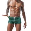 Men's Low-Waist Nylon Square Leg Swim Trunks - Waterproof with Drawstring, European & American Style