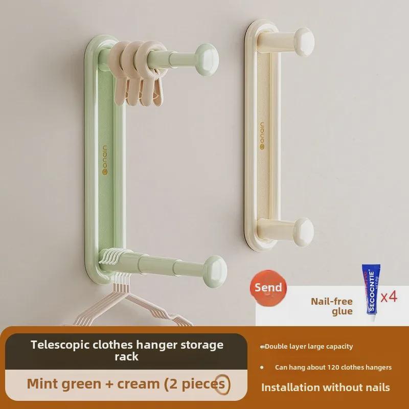 Выдвижная настенная вешалка для одежды — многофункциональное решение для хранения вещей дома и на балконе без проколов.