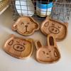 Cartoon Pattern Handmade Dipping Dish Pickled Vegetables Cartoon Rabbit Thickened Snack Plate Condiment Cute Housewear