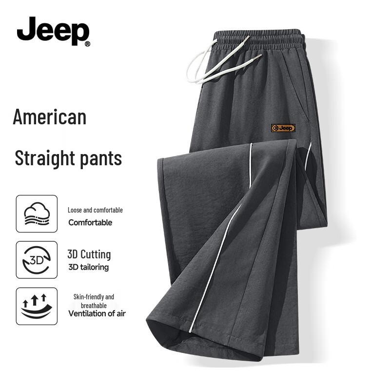 Jeep Мужские летние свободные прямые повседневные брюки