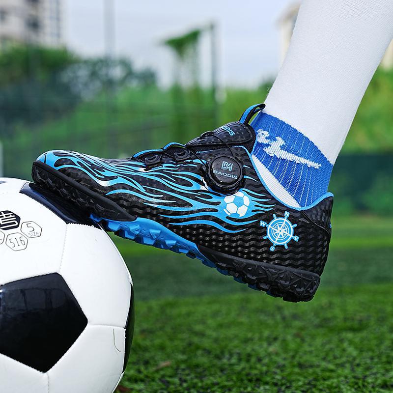 Children's football shoes, primary and secondary school students, grass rotating buckle, men's and women's low-top broken nails, flat-bottomed