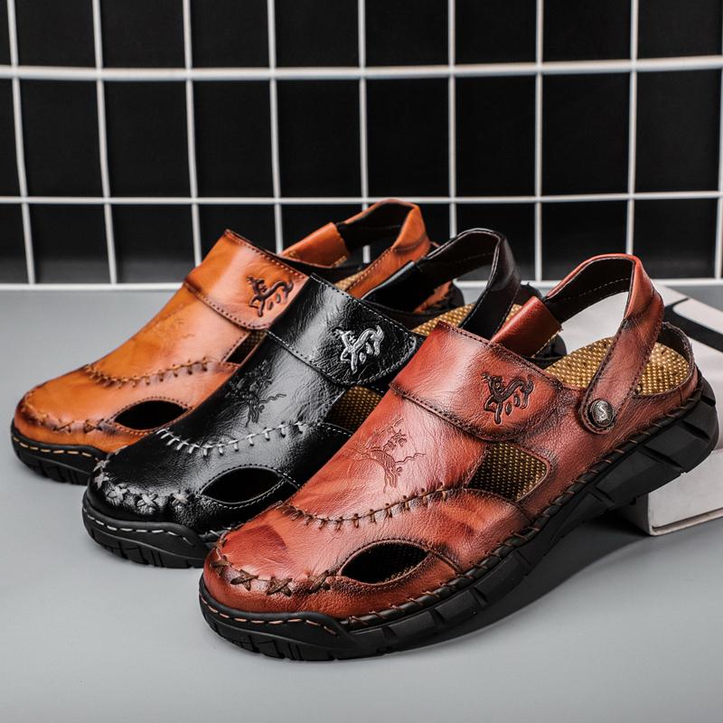 38-50 Мужские сандалии ручной работы Сандалии для активного отдыха Кожаные сандалии Пляжная обувь Походные сандалии для активного отдыха из кожи