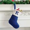 Christmas Stockings Small Embroidered Letter Knitted Xmas Hanging Stocking Decorations Christmas Party Decor