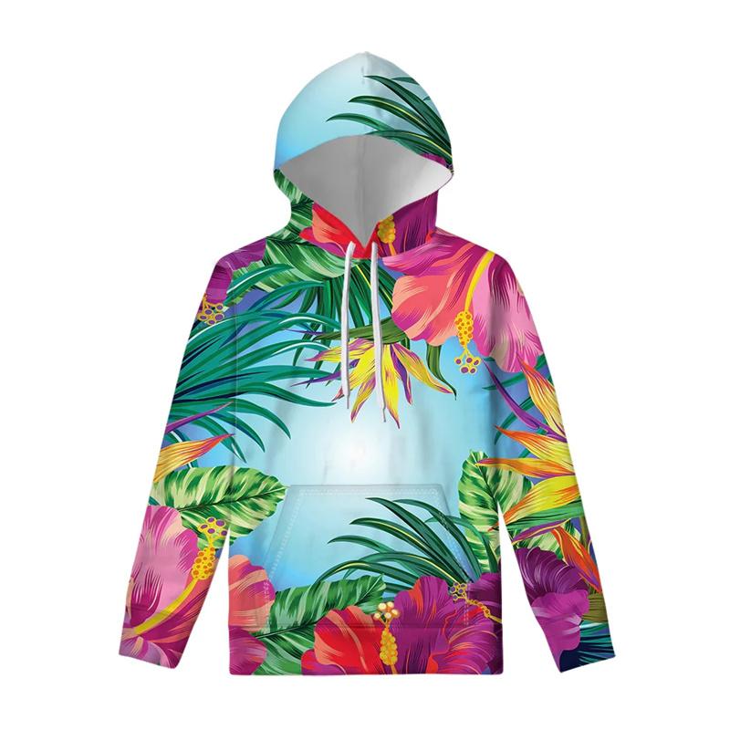 Новый пуловер с принтом в виде цветка персика и орхидеи для мужчин и женщин Новые толстовки и свитшоты Harajuku Мужская одежда Пуловер