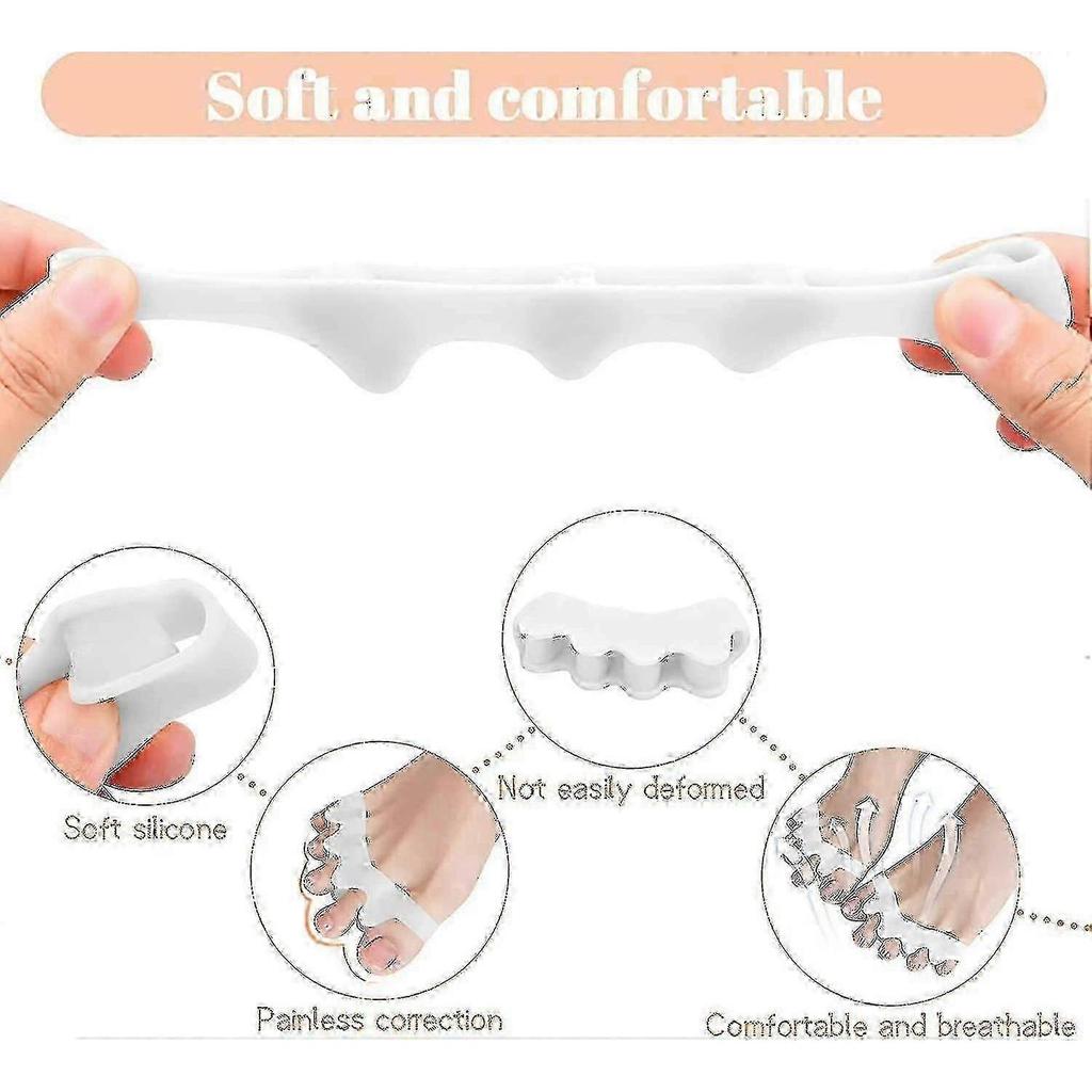 2 Pairs Silicone Toe Spreaders for Bunion Relief & Toe Alignment - Hallux Valgus Corrector