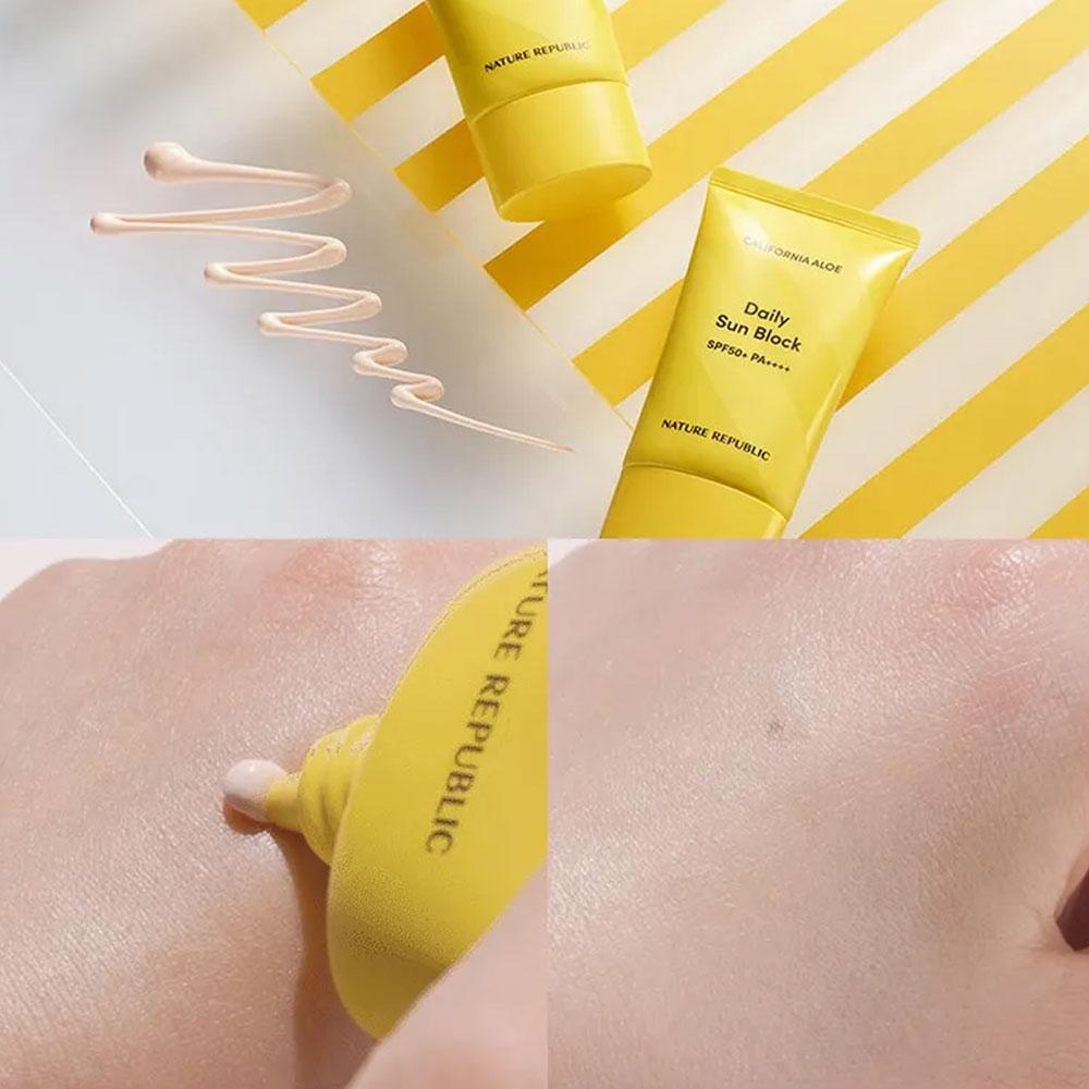 Ежедневный солнцезащитный крем California Aloe, SPF 50+ PA++++, 1,92 жидких унции (57 мл), Природа республики