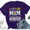 Футболка с принтом «Autism Mom Letter», женская, с коротким рукавом и круглым вырезом, свободная, летняя, женская, футболка, топы, Camisetas Mujer