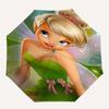 Disney Tinker Bell, Fantasy Automatic Open/Close Fashion umbrella - Cute Umbrella with Cute Design, Portable 3-Fold Compact Umbrella for Men