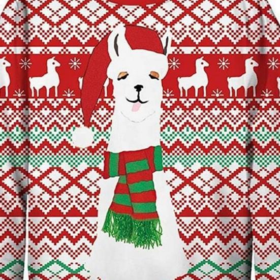 Мужской зимний рождественский свитер с красочным 3D принтом, вязаный круглый вырез, толстый, мягкий, теплый, с длинным рукавом, эластичный, антипиллинг, свитер для пар, новогодняя одежда