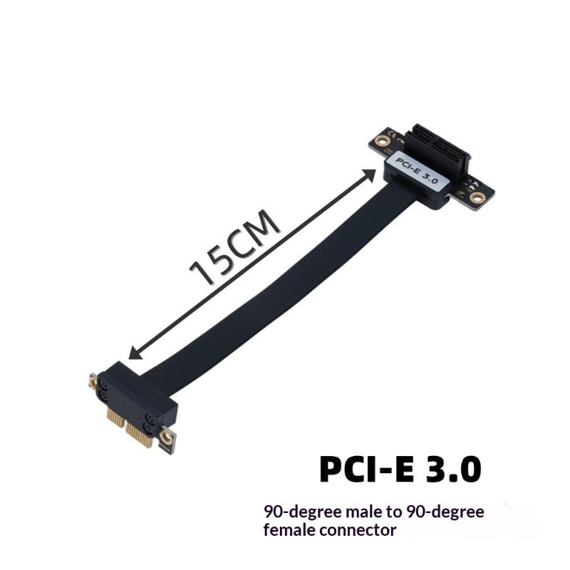 Pcie 3.0 X1 Riser Cable 90° Right Angle Extension Cable High-Speed Pci Express 1X Riser Card Ribbon Extender
