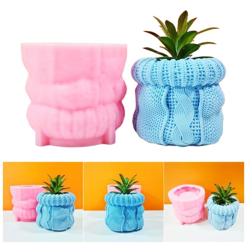 Hat Shape Vase Resin Molds Silicone Mold for Knitted Hat Shaped Gypsum Flower Pot Mold Home Ornament Vase Resin Mold