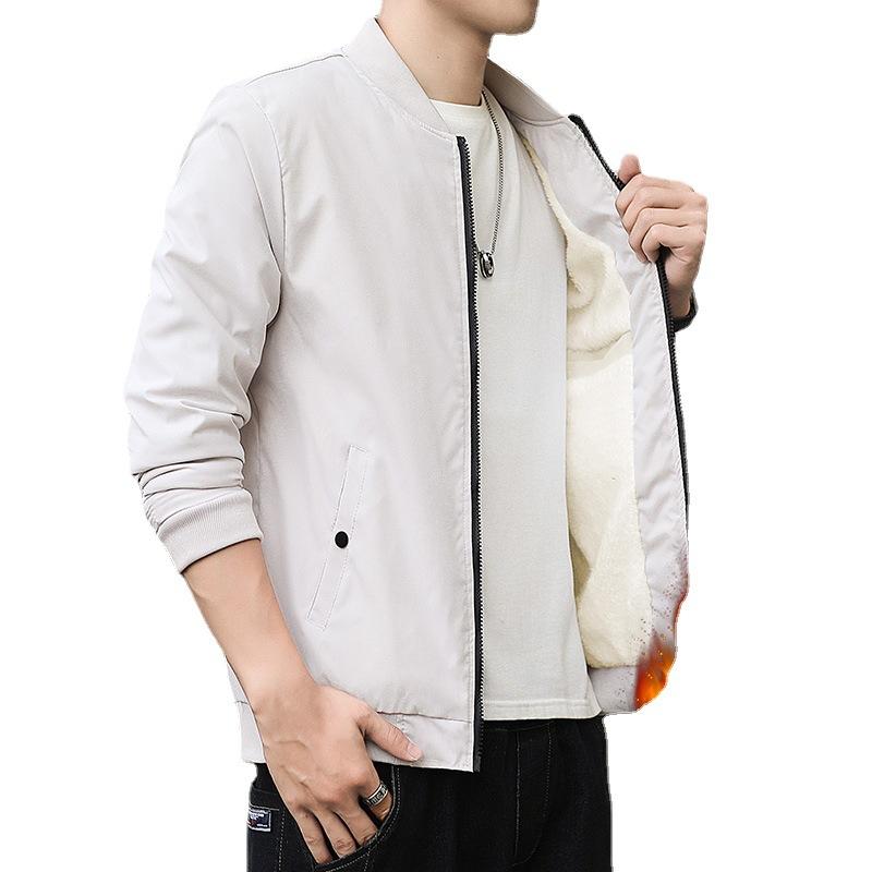 Весенняя и зимняя мужская куртка с утолщенным флисом, повседневная куртка больших размеров, мужская спортивная куртка с бейсбольным воротником