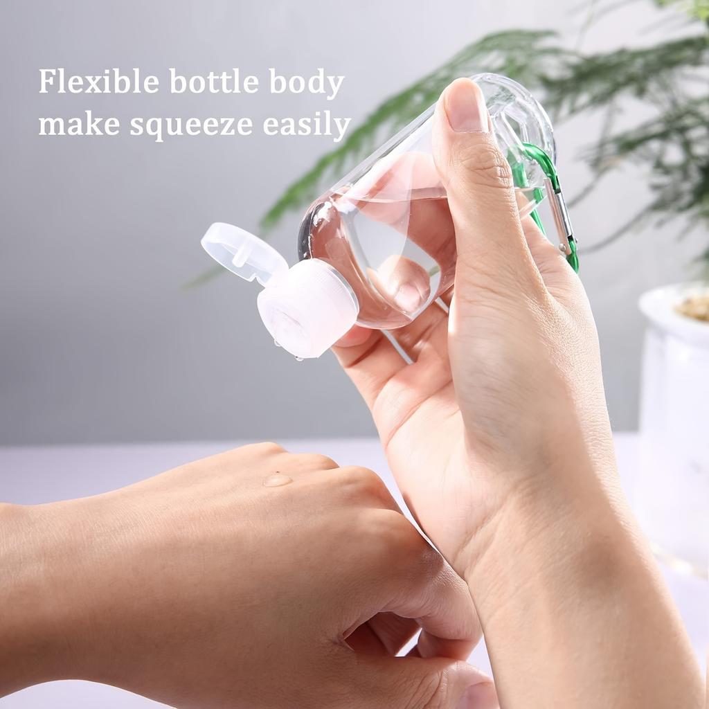 5pcs Leak-Proof Travel Squeeze Bottles with Keychains - 30ml Refillable, Portable Containers for Hand Sanitizer Toiletries