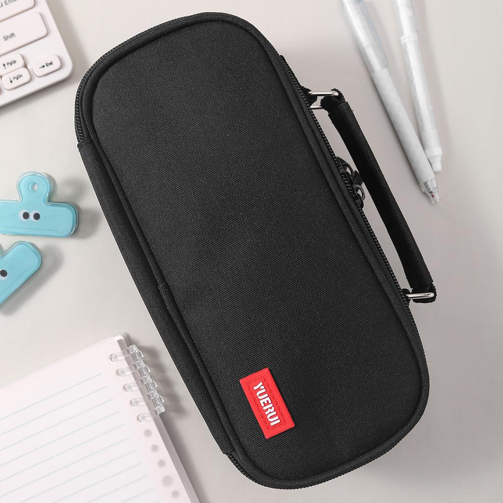 Многослойный холщовый пенал большой вместимости для студентов, простой и многофункциональный пенал, ручной органайзер для канцелярских принадлежностей