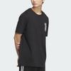 adidas Повседневная футболка с круглым вырезом и коротким рукавом, унисекс, черная JI9081