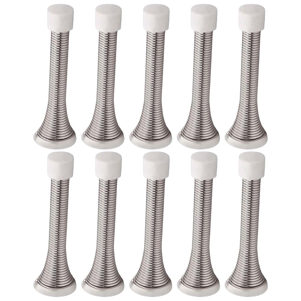 10Pcs Heavy Duty Spring Door Stopper with Rubber Bumper AntiCollision Wall Protector for Kitchen Bedroom Office
