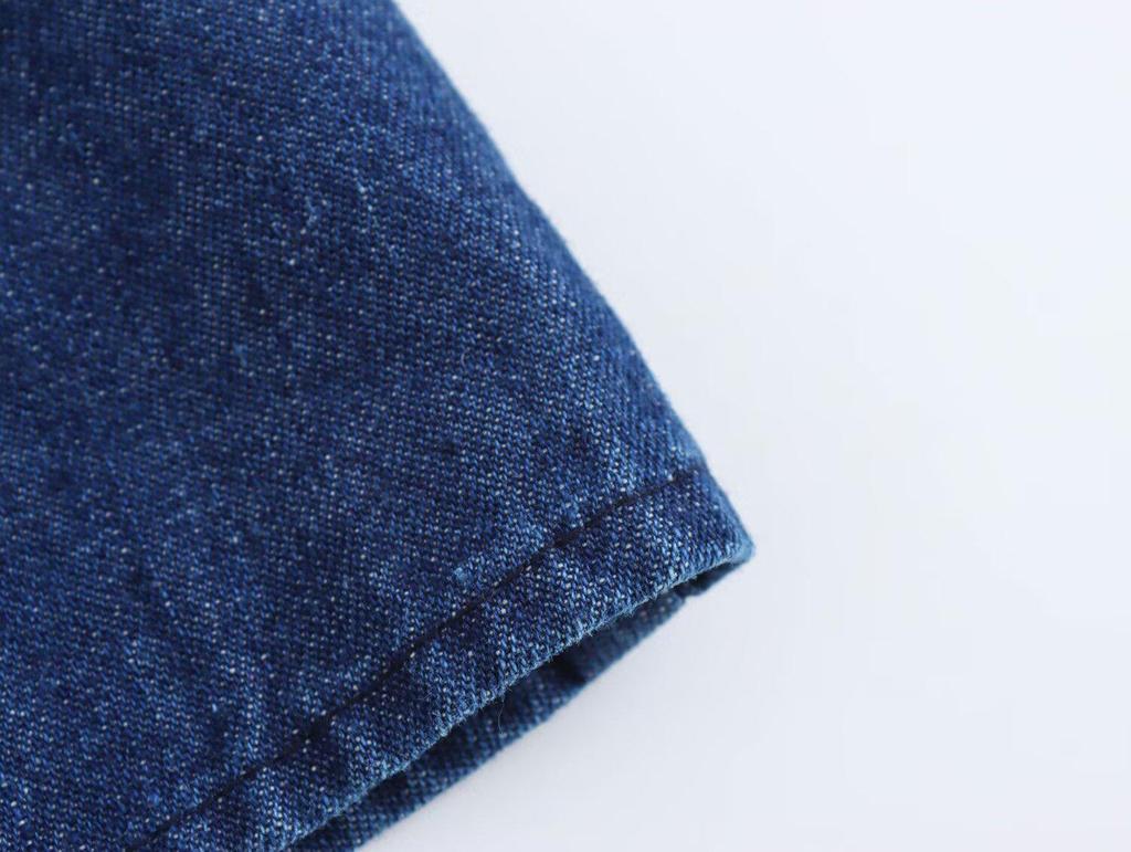 Весна 2025 Женское синее джинсовое платье без бретелей с открытыми плечами, длинное, с прямым вырезом и широким подолом