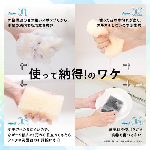 PAX NATURON Kitchen Sponge (Natural / Set of 5) Kitchen Dishwashing Sponge (Foaming/Water Draining/Durable) by Taiyo Yushi