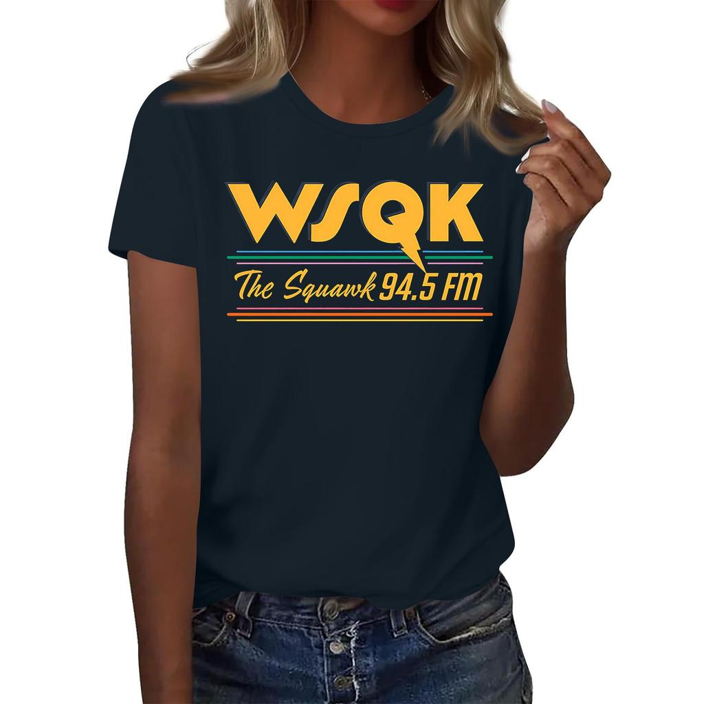 Женская модная и повседневная футболка с длинным рукавом и принтом, с коротким рукавом