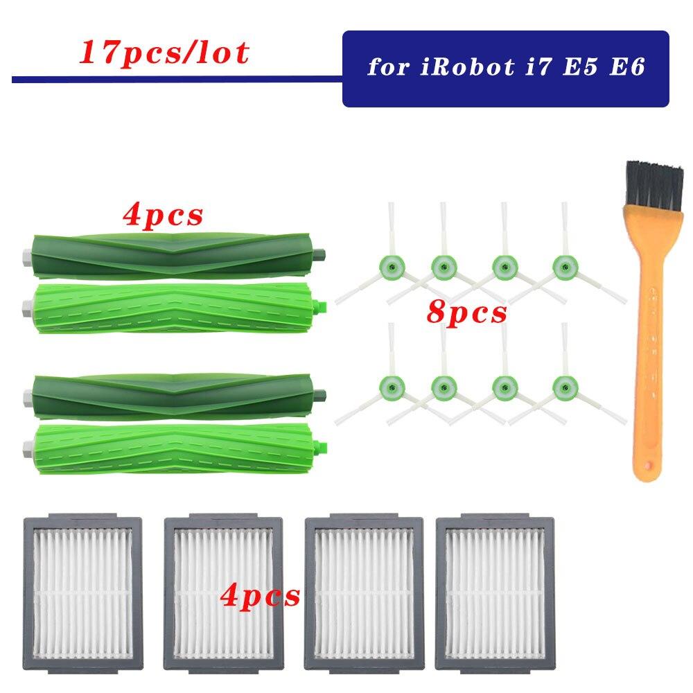 Аксессуары Кисть-рулон Боковая щетка Hepa-фильтр для iRobot Roomba i7 E5 E6 I Series Робот-пылесос Запасные части