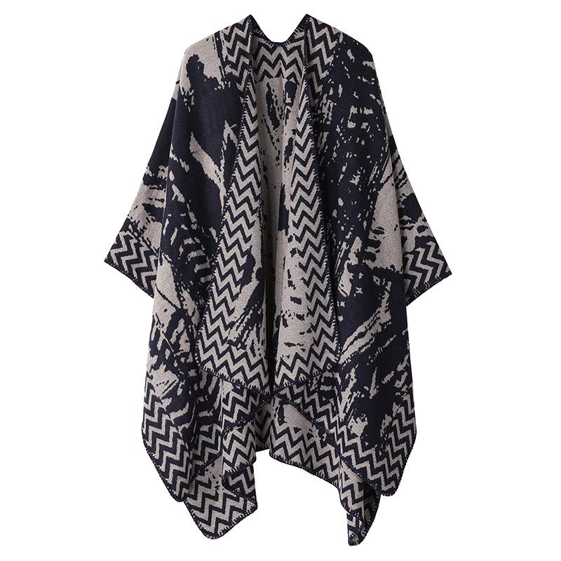Scarf Women'S Versatile Thickened Warm Shawl Women'S Cashew Nut Flower Cashmere Cape