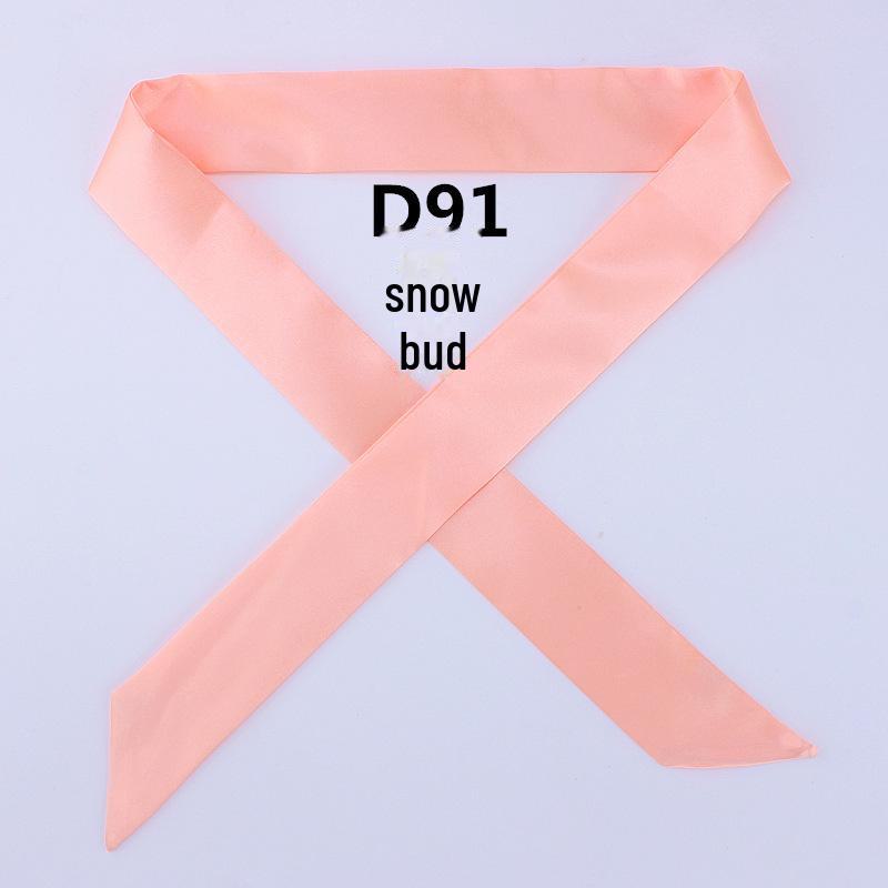 Однотонный шелковый шарф Mai Tong: Тонкая, узкая декоративная лента для ручек сумок