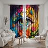2 шт. инсталляция HD Art Floral Personality Eye Декоративная занавеска Blue Tie цифровая печатная занавеска Домашнее украшение стиль Декабрь