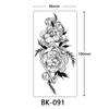 Women Sexy Temporary Tattoo Stickers Black Roses Pattern Full Flower Design Used for Arm Body Art Big Large Fake Tattoo Stickers