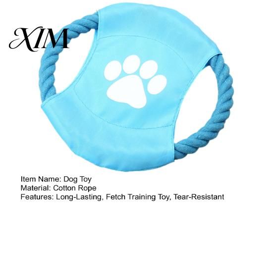 Interactive Tug of War Toy Fabric Dog Flying Disc, Cotton Rope Soft Material Disk Fetch for Small Medium And Large Breeds, Outdoor Training Safe Teeth