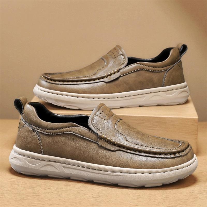 British Style Genuine Leather Men Shoes Trend Comfortable Casual Shoes Outdoor Men Sneakers Moccasins Men Flats Shoes