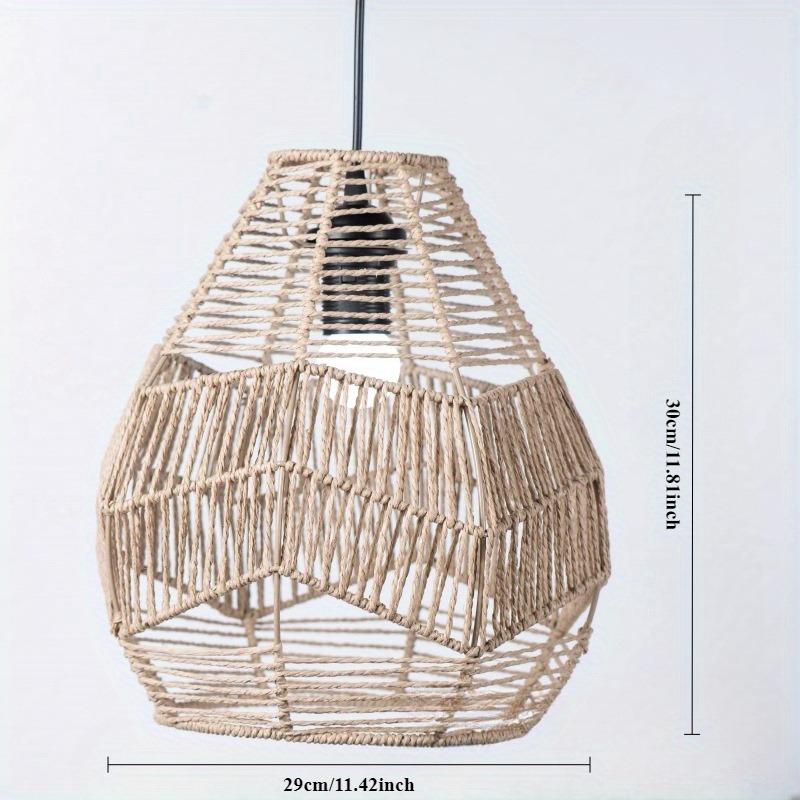 Hand Weave Lampshade Rattan Hanging Lamp Shade Cafe Hotel Light Cover Ceiling Pendant Fixture For Home Restaurant Decors