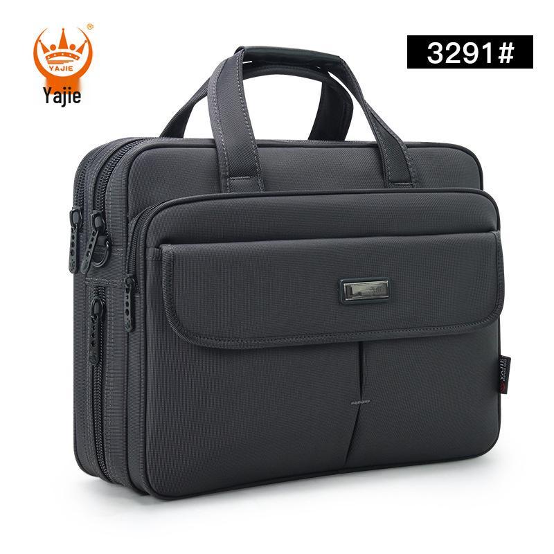 Мужской деловой портфель большой вместимости: Износостойкая компьютерная сумка через плечо из ткани Оксфорд
