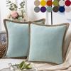 1 Pcs Nordic Solid Color Household Products Pillow Cover Sub Cotton Linen Cushion Cover Throw Pillow Covers Burlap Linen Trimmed Tailored Edges