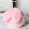 Plush Rabbit Bag Women Cute Handheld Plush Bag Autumn Winter Girls Chain Crossbody Bags Rabbit Ear Clip Bag