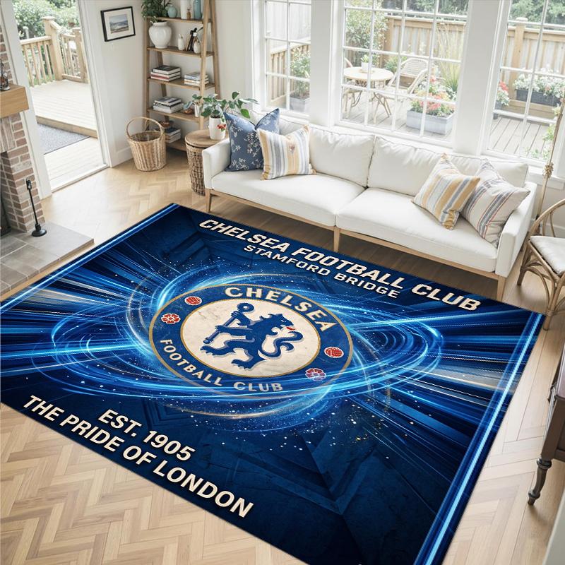 Дизайн Chelsea FC Хрустальный Велюровый Ковер Уютный Не?Нескользящий ковер с принтом для спальни, гостиной, прихожей